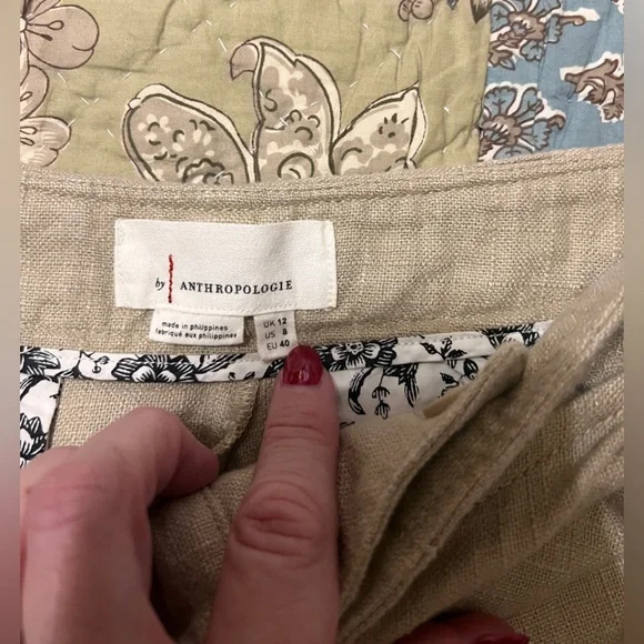 Anthropologie Women’s Size 8 Tan Linen Skort - Picture 13 of 14